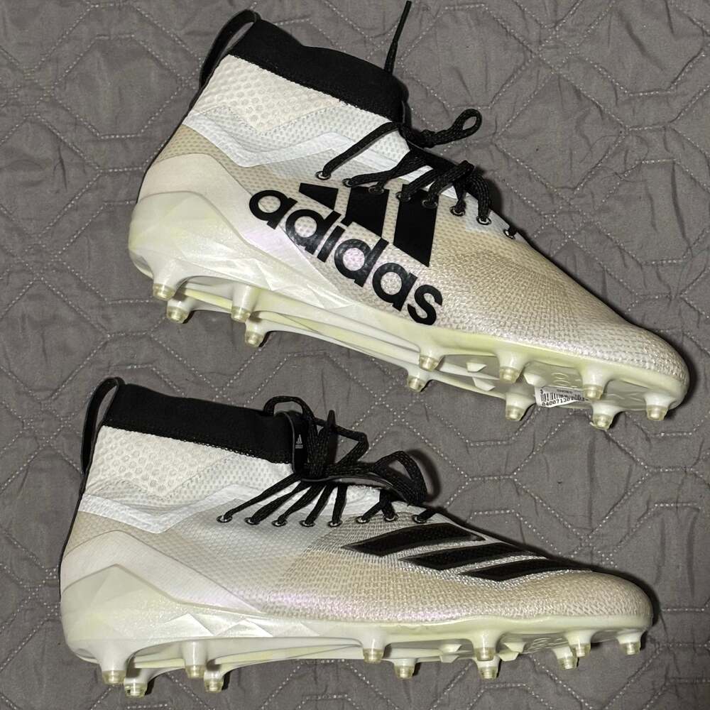 Adidas Adizero Low Football Cleats White Black NEW - Picture 2 of 5